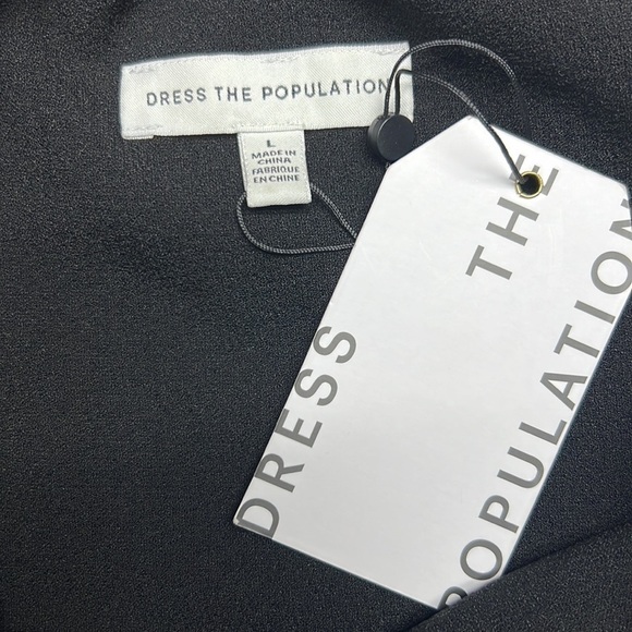 Dress The Population Tiffany Black Dress NWT Size Large - Picture 4 of 16